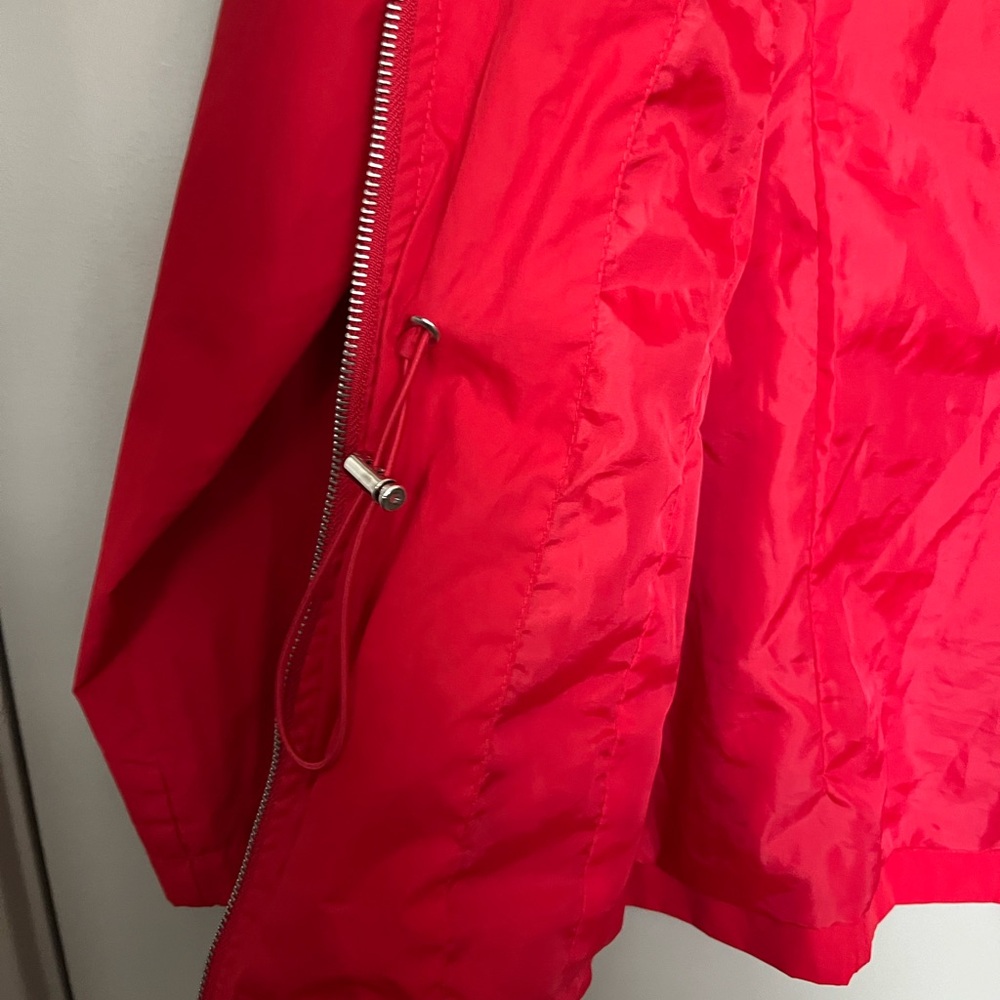 Red Rain Jacket with hidden hood - Picture 7 of 9